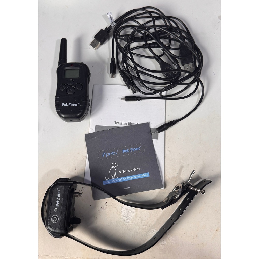 Petrainer Dog Training Collar Remote System Waterproof Rechargeable Blk PET998D